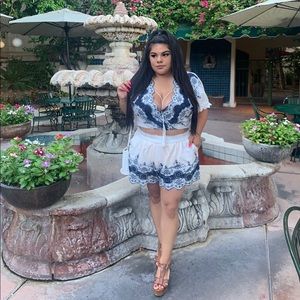 Embroidered Matching Short Set